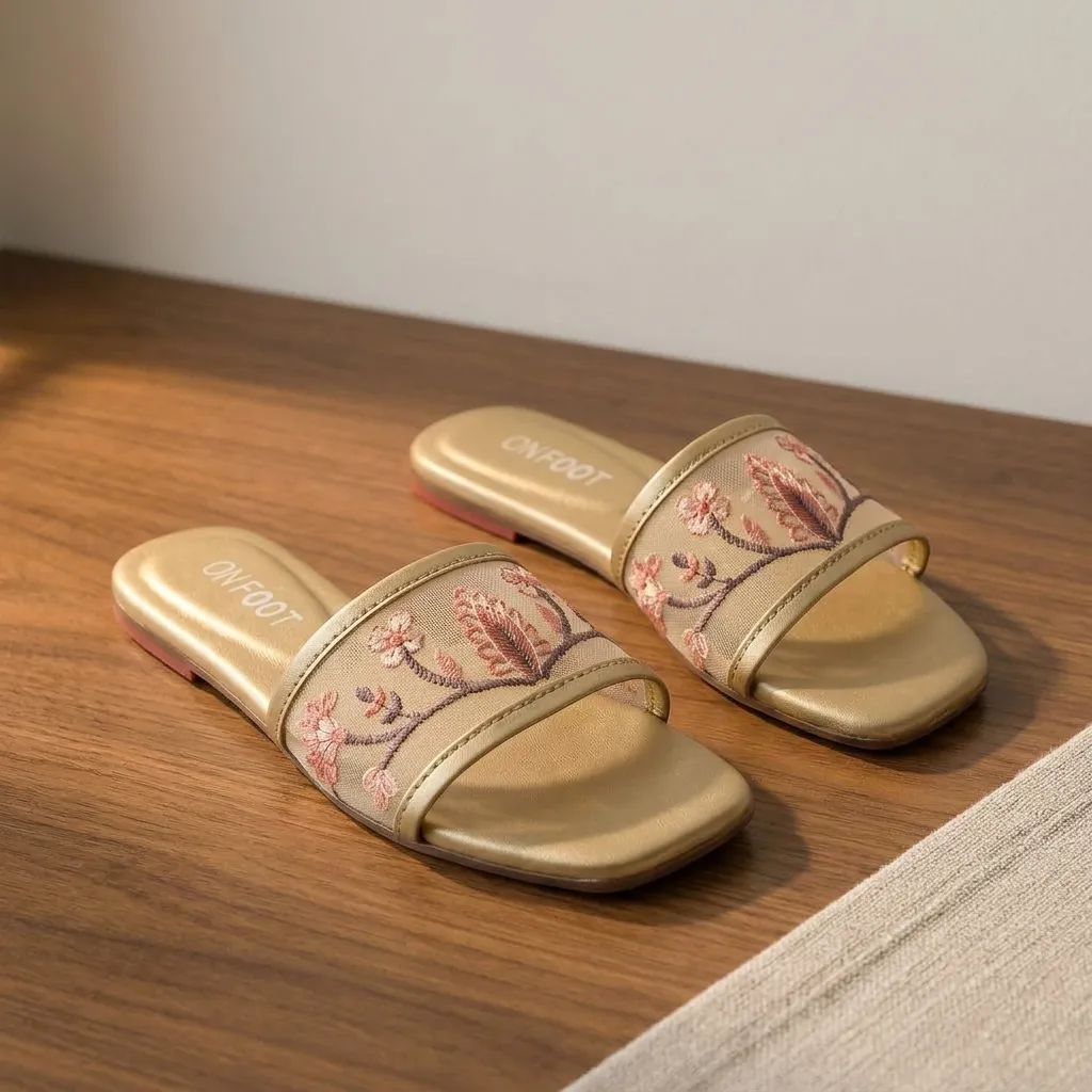 Celeste Embroidered Sliders - Image 2