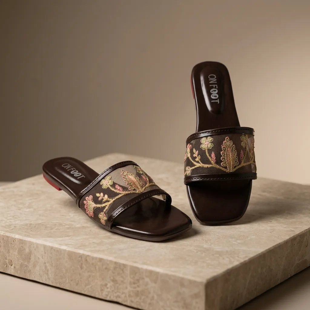 Celeste Embroidered Sliders - Image 5