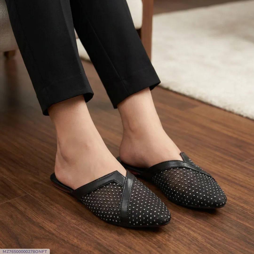 Blush Mesh Point Mules