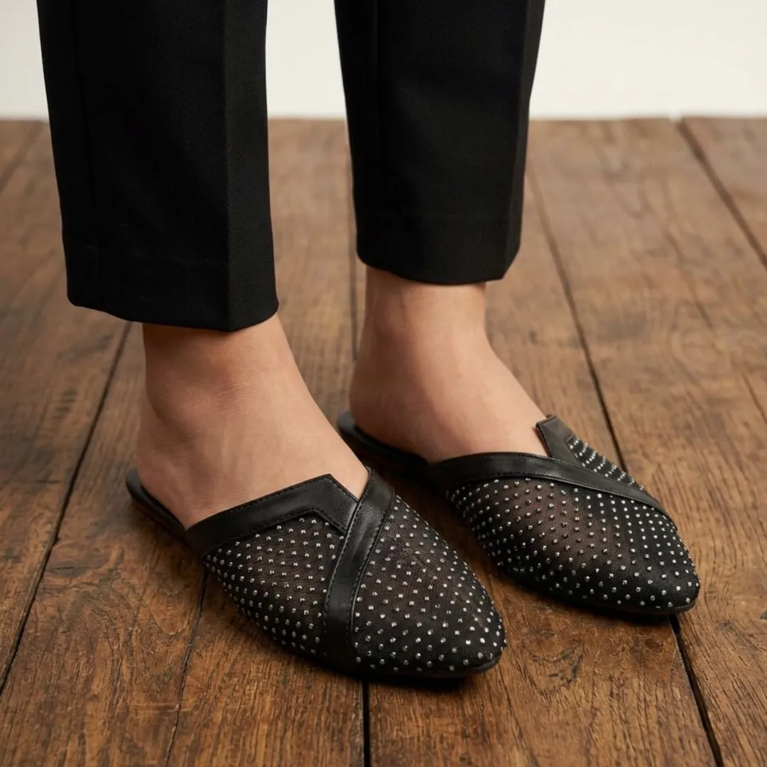 Blush Mesh Point Mules - Image 2