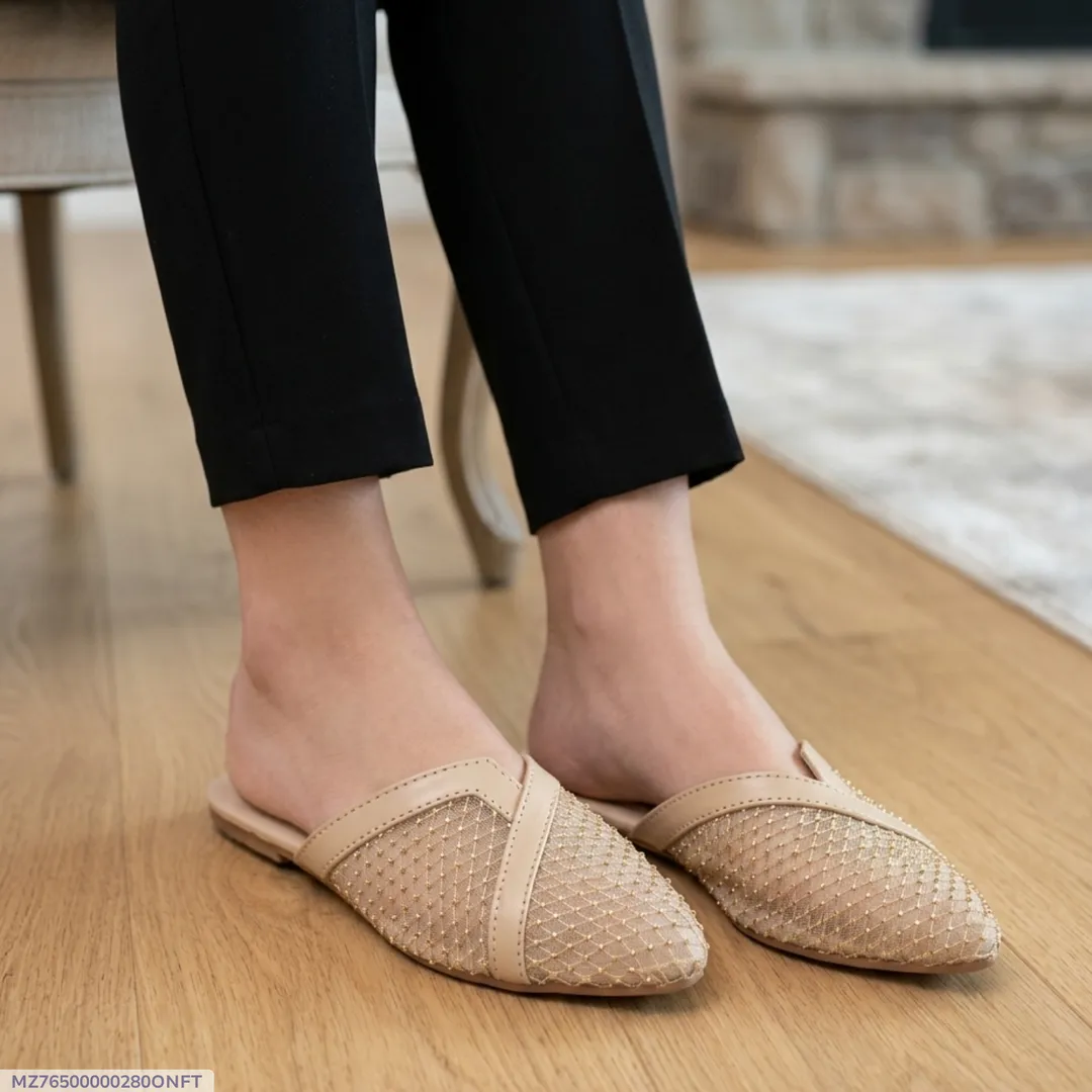 Blush Mesh Point Mules - Image 4