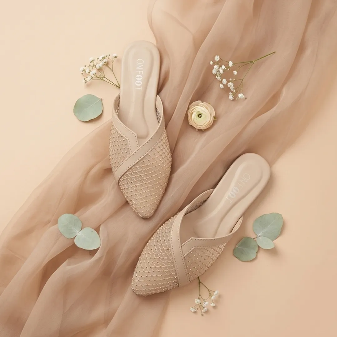 Blush Mesh Point Mules - Image 6