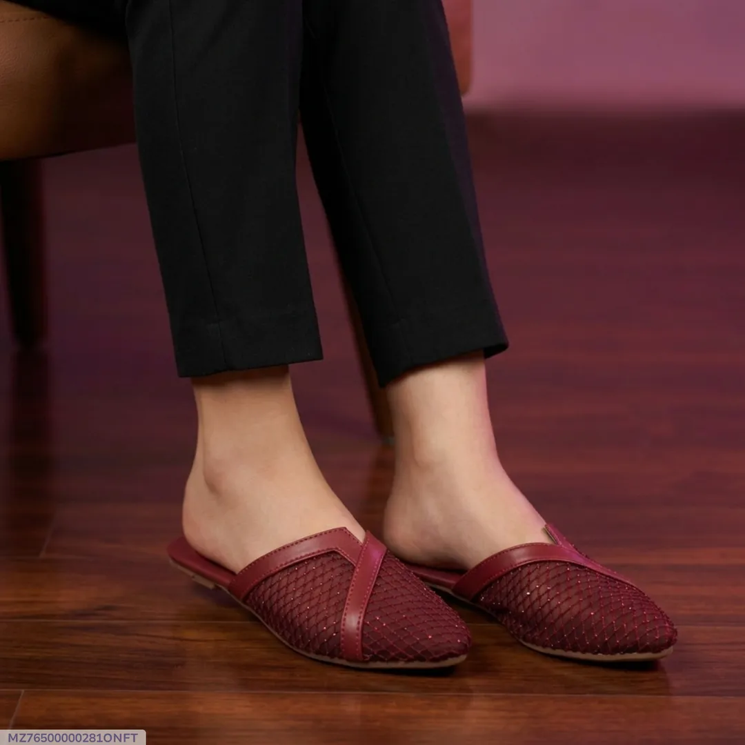Blush Mesh Point Mules - Image 7