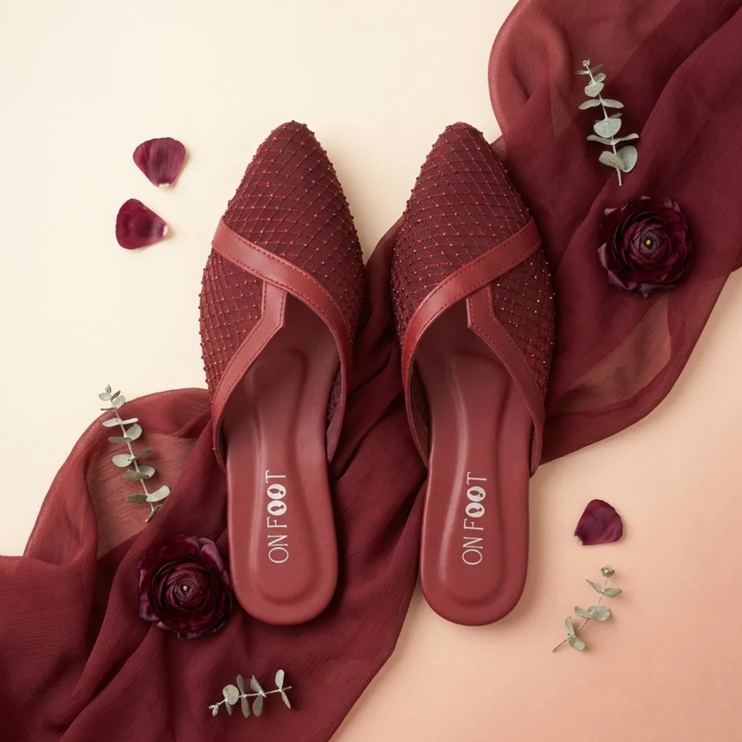 Blush Mesh Point Mules - Image 9